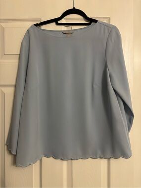 H&M Scalloped Hem Blouse